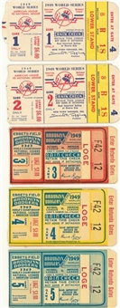 1949 New York Yankees Vs Brooklyn Dodgers World Series Complete Set of 5 Ticket Stubs
